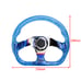 JDM Universal 6-Hole 326mm Vip Blue Crystal Bubble Burnt Spoke Steering Wheel