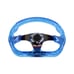 JDM Universal 6-Hole 326mm Vip Blue Crystal Bubble Burnt Spoke Steering Wheel