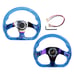 JDM Universal 6-Hole 326mm Vip Blue Crystal Bubble Burnt Spoke Steering Wheel