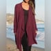 NWT Barefoot Dreams CozyChic Lite Island Wrap Cardigan Sweater Burgundy Open S M