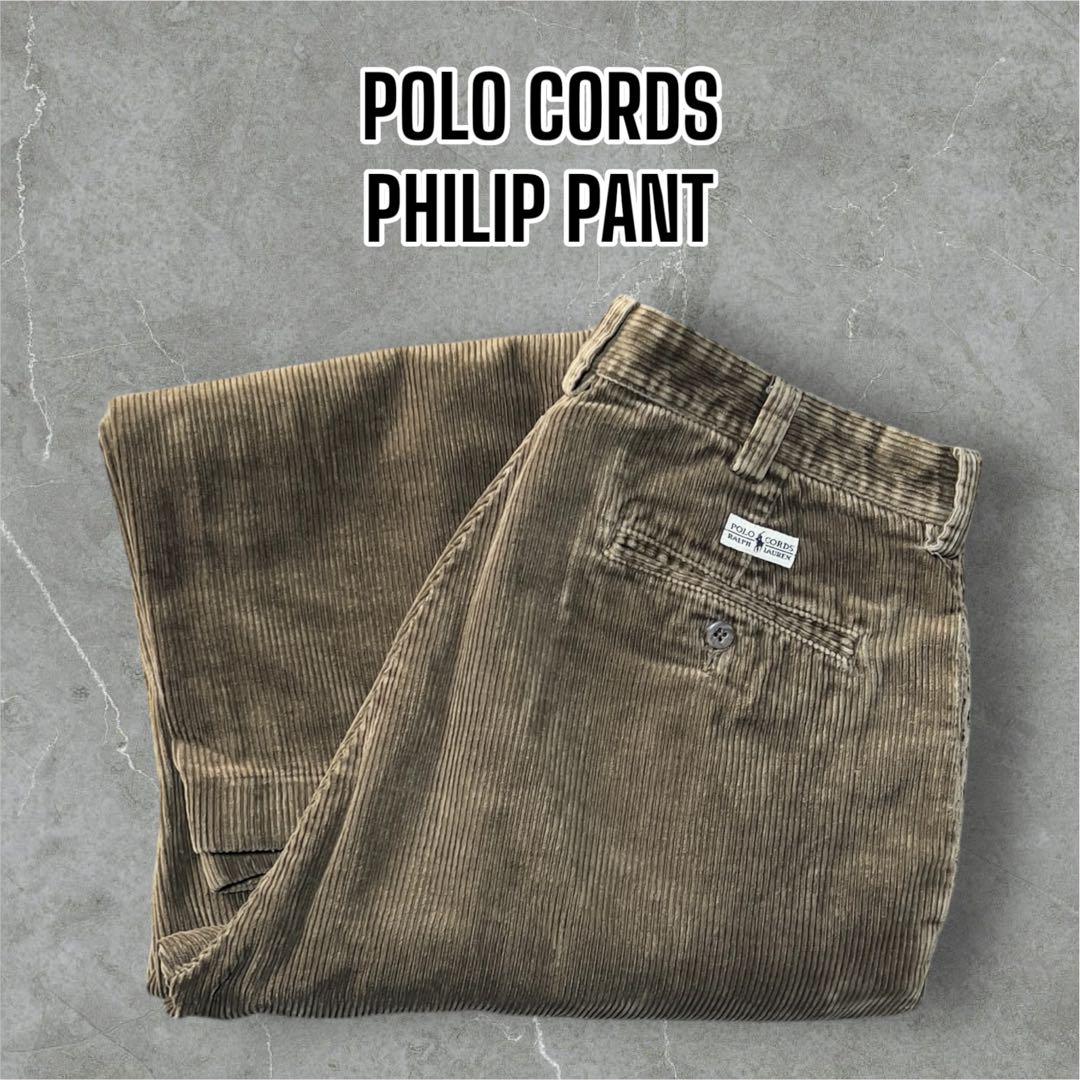 90s POLO CORDS PHILIP PANT Wide Wale Corduroy W34 L30