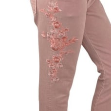 DRIFTWOOD Pink Cropped Ankle Jeans with Distressed Details size 29