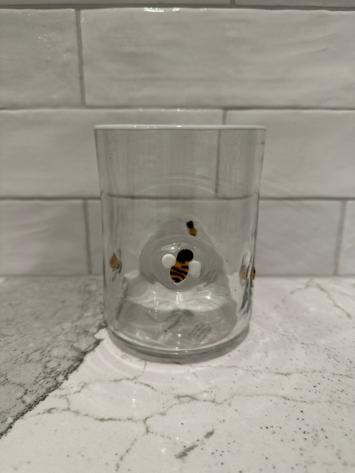 Anthropologie fused glass Bees Juice Glass