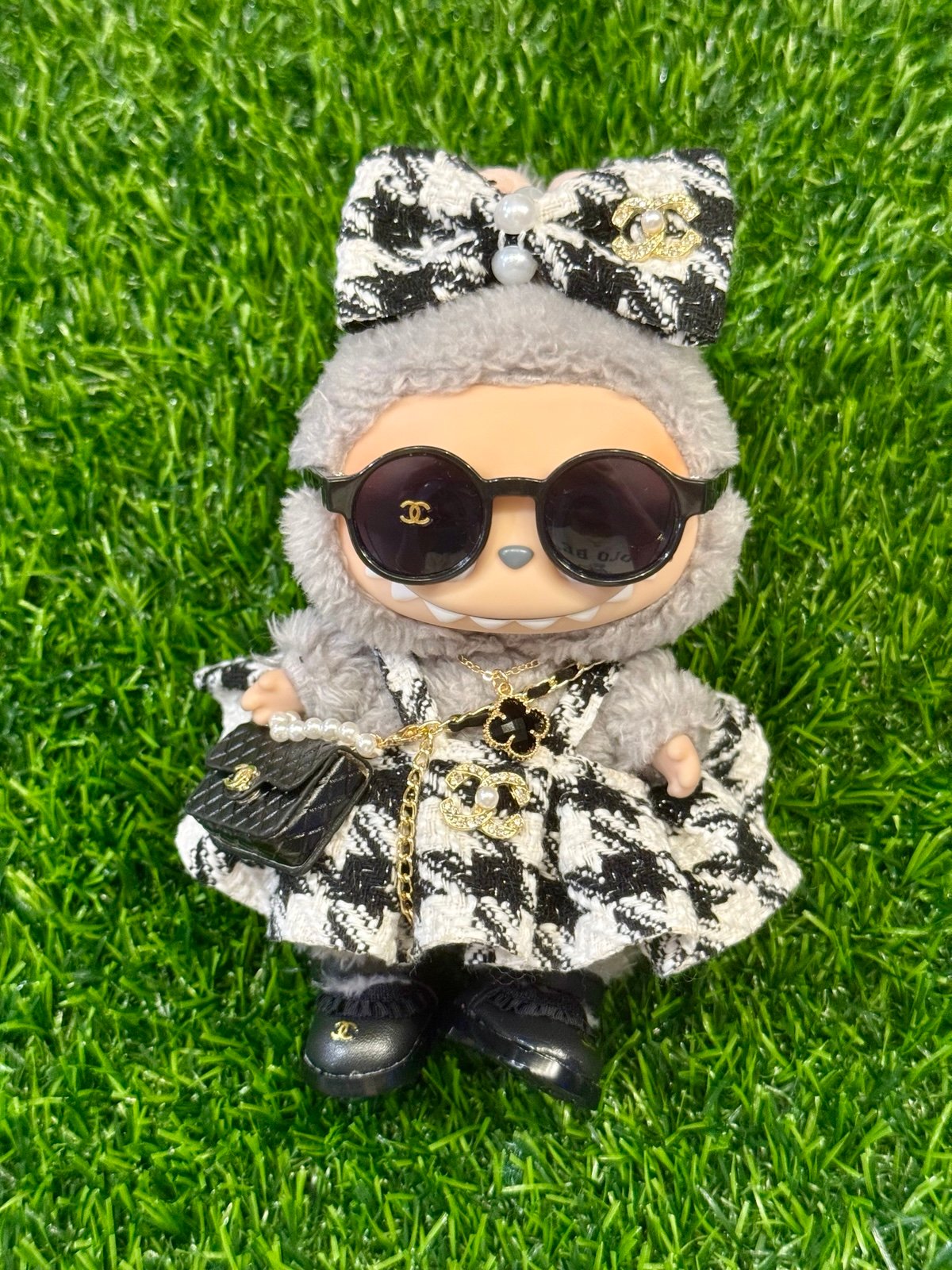 Labubu clothes black white  dress 6 pcs outfit set **DOLL NOT INCLUDED**