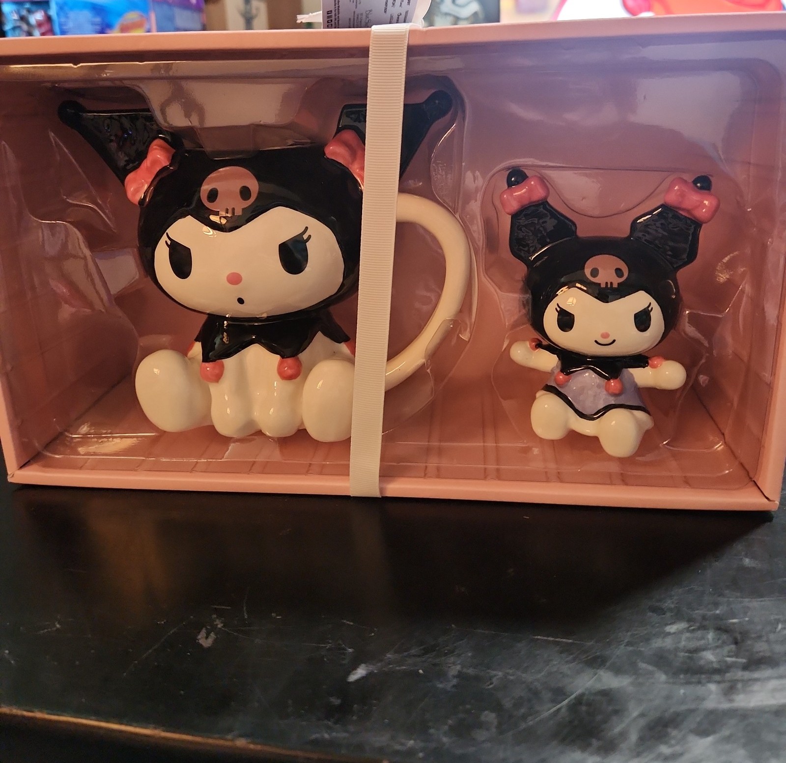 Blue Sky Clayworks Kuromi Playful Figural Mug and Figurine, Gift Set of 2