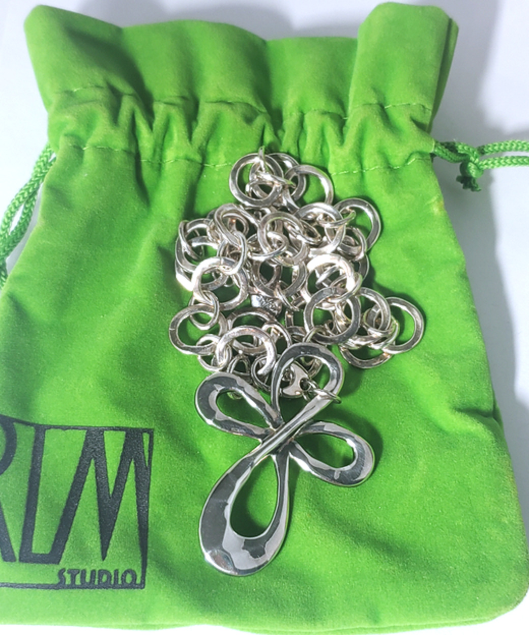 Vtg Sterling Silver RLM Studio Chunky Statement Cross Necklace NWOT