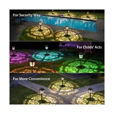 XMCOSY+ Solar Pathway Lights Outdoor, 6 Pack RGBW Solar Outdoor Lights, Auto ...
