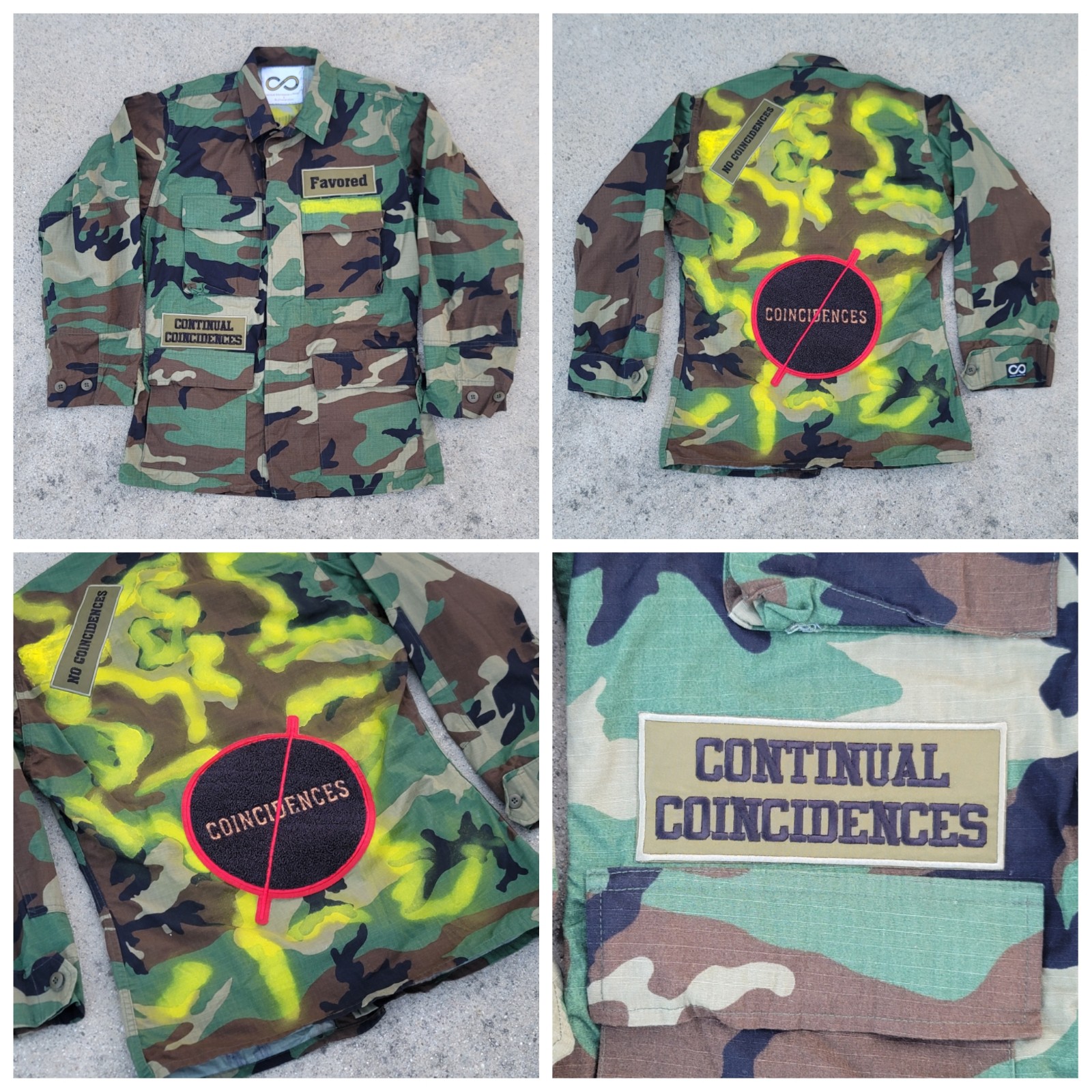 Continual Coincidences x Buzinessnabox Upcycled NO COINCIDENCES Camo Jacket