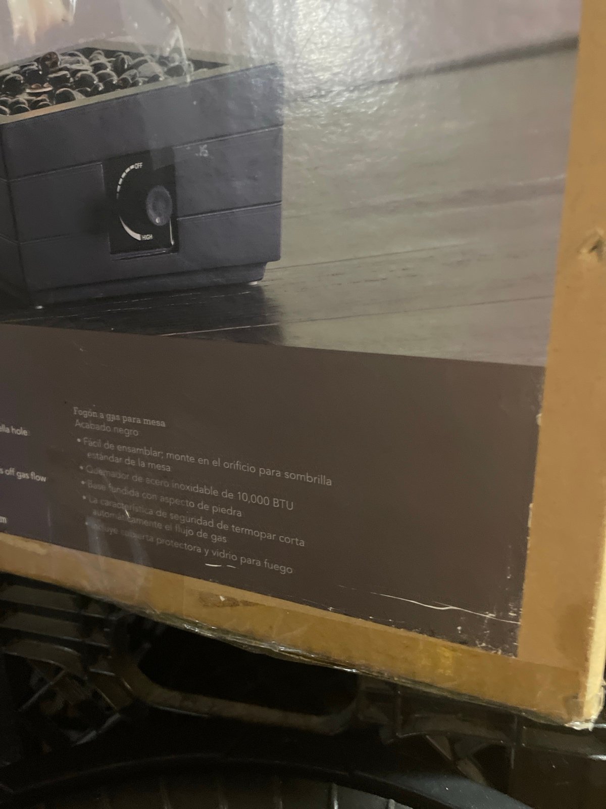 Allen Roth New in Box Gas Tabletop Fire Pit - detail