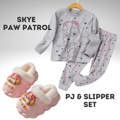 Girls Paw Patrol Pajama Set & Slippers | 2Y-6Y | New