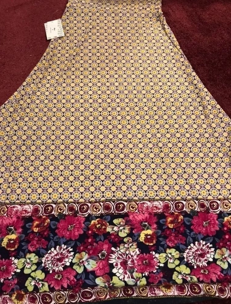 Medallion Floral Dip Maxi skirt LLR Unicorn Large 14/16 12/14 2 Print New L