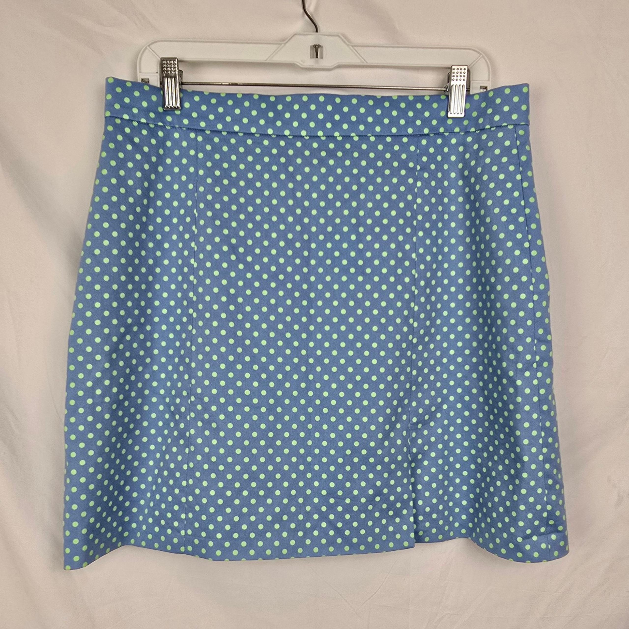 Zara Blue Green Polka Dots Retro Y2K Pinup  A-Line Skirt Women's sz XL