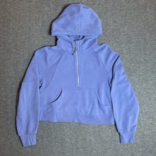 Lululemon Scuba Oversized 1/2 Zip Hoodie Size XS/S Blue Cropped