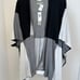 Joan Vass Theodora Black and Ivory Colorblock Poncho Wrap Sweater SZ S/M
