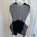 Joan Vass Theodora Black and Ivory Colorblock Poncho Wrap Sweater SZ S/M