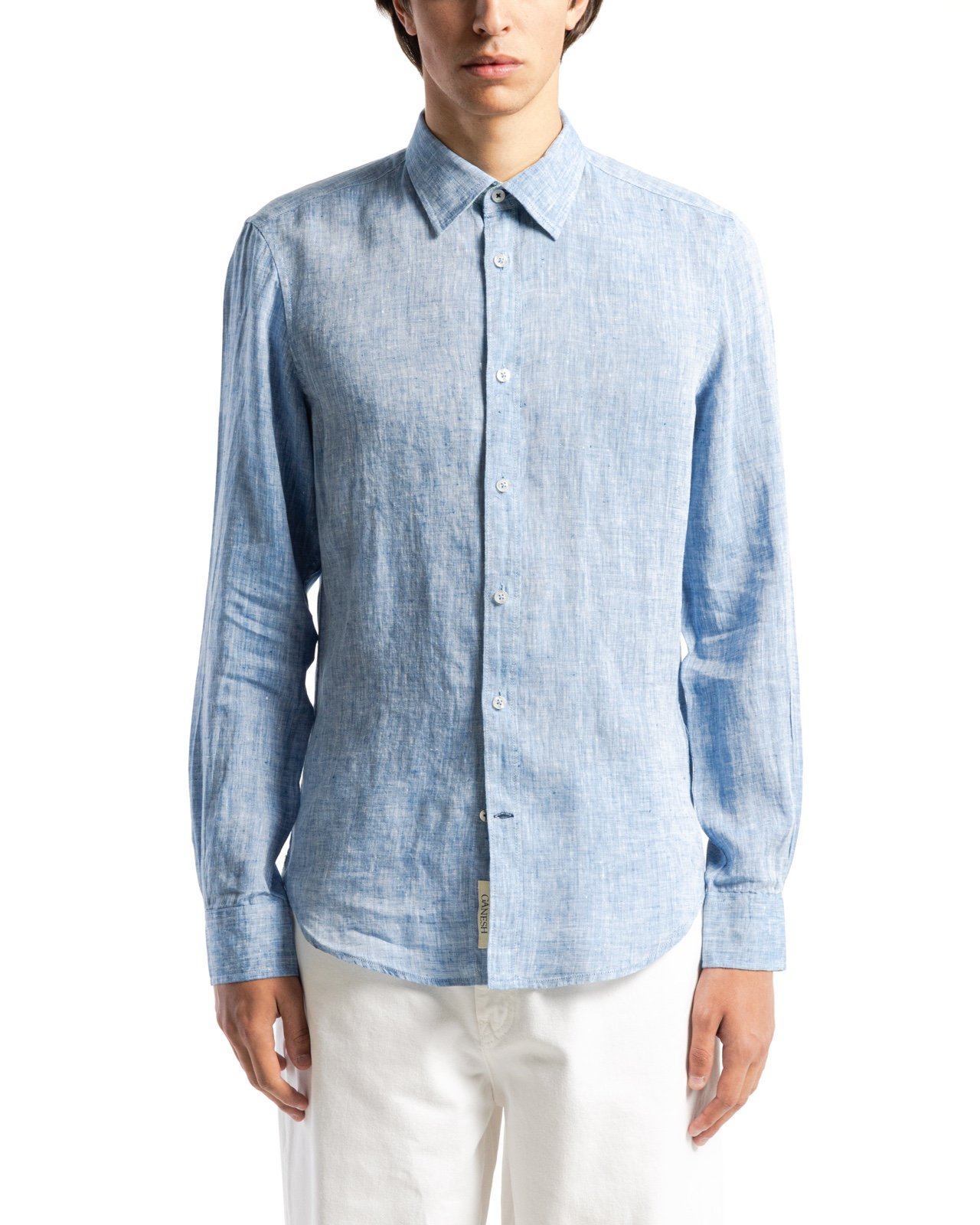 Ganesh 100% Blue Linen Shirt