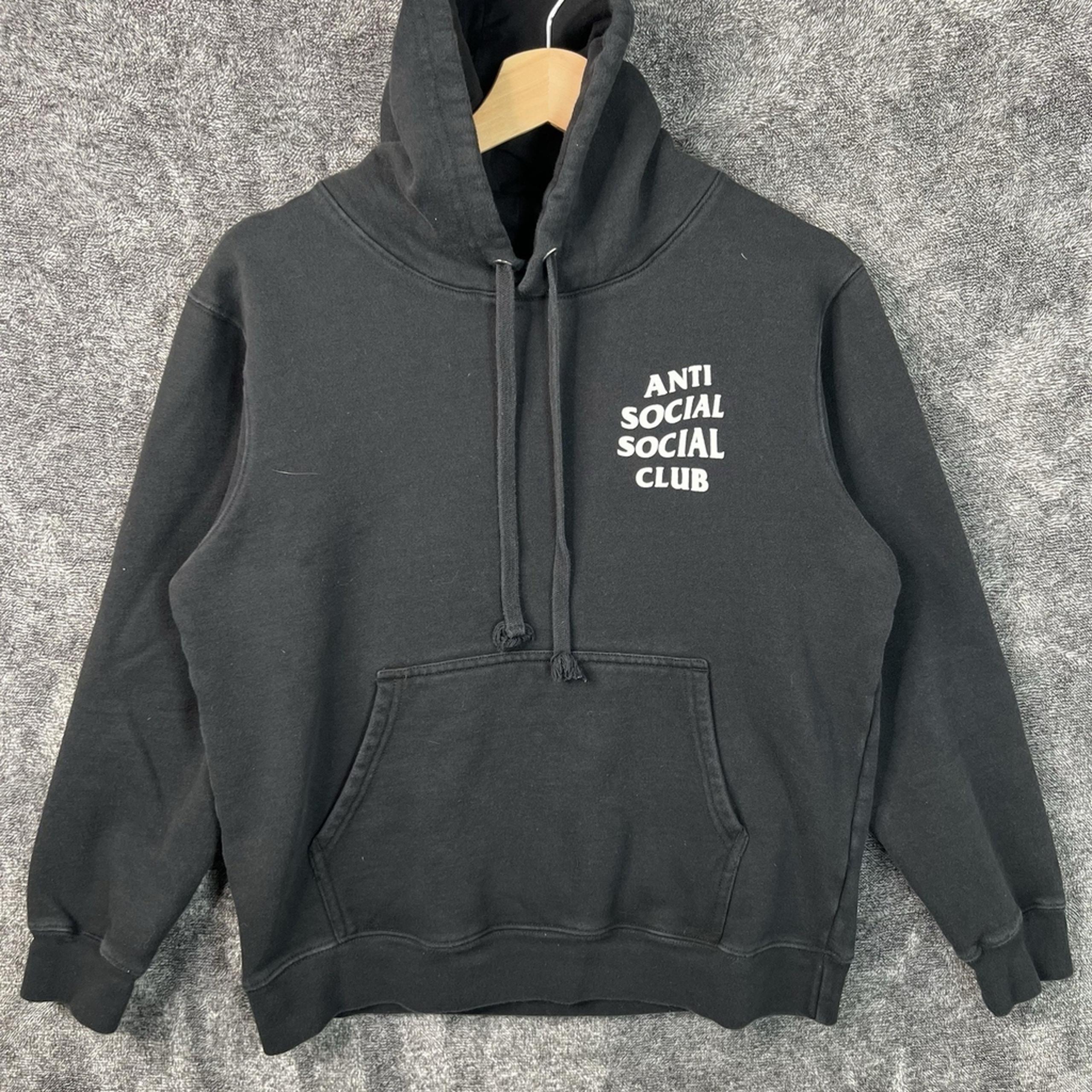 Anti Social Social Club Essential Hoodie Men's Size Medium Black Drawstring