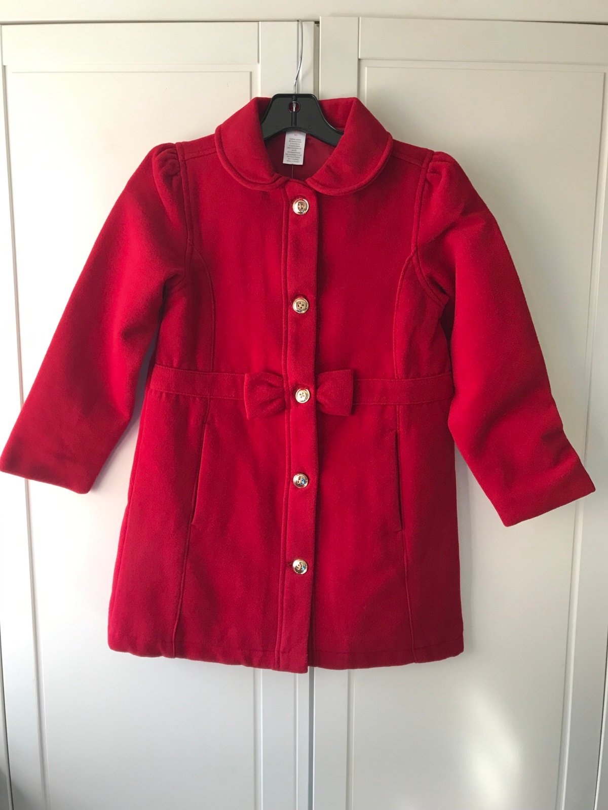 Girls Bow Melton Dressy Coat - A Royal Christmas - Salsa Size 10