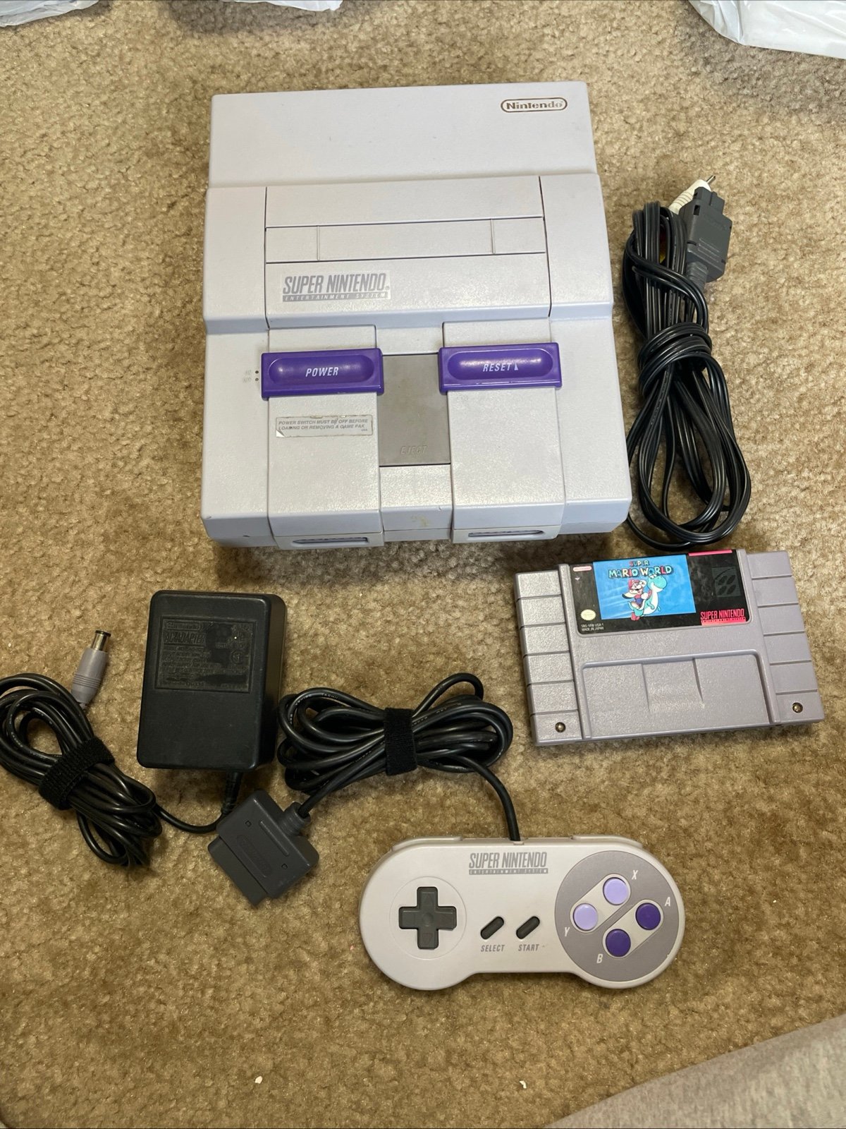Super Nintendo SNES Console With Game and Authentic Clean And Tested