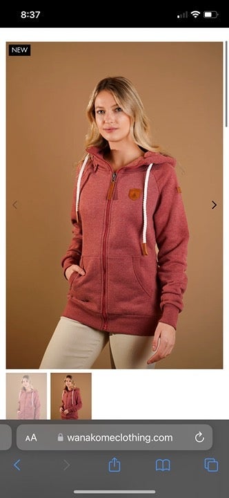 XXL Wanakome Berry Terry Front Zip Hoodie