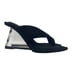 Good American Clear Wedge Sandals Size 6 Neoprene GA077N-X