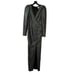 ML Monique Lhuillier Metallic Stripes Maxi Dress Long Sleeves Black Multi Size 2