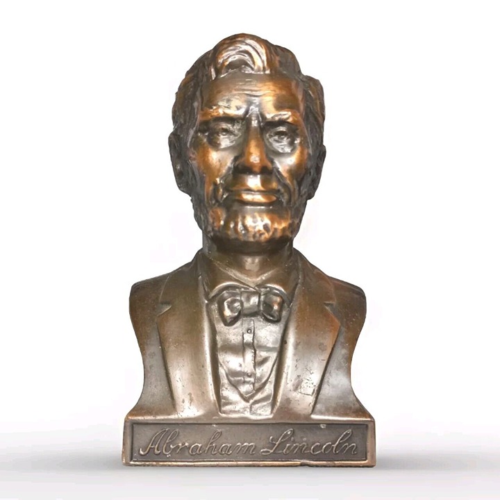 Vintage Bronze Abraham Lincoln Federal Saving And Loan Bronze Statue