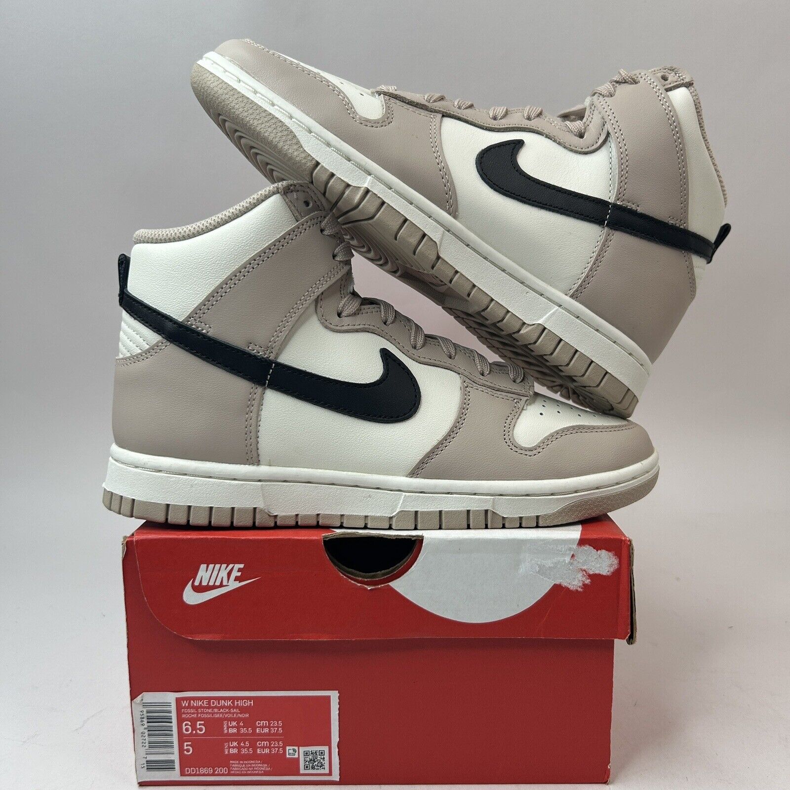 Nike Dunk High WMNS “Fossil Stone Black Sail Tan” 2023 DD1869-200 Women's 6.5