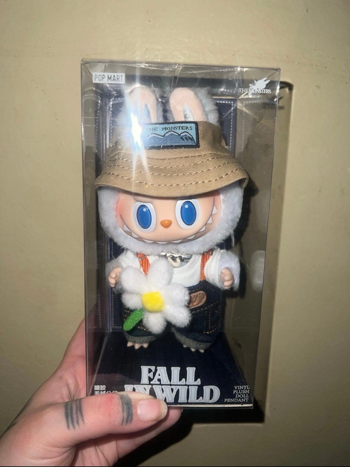 Labubu fall in wild plush pendant