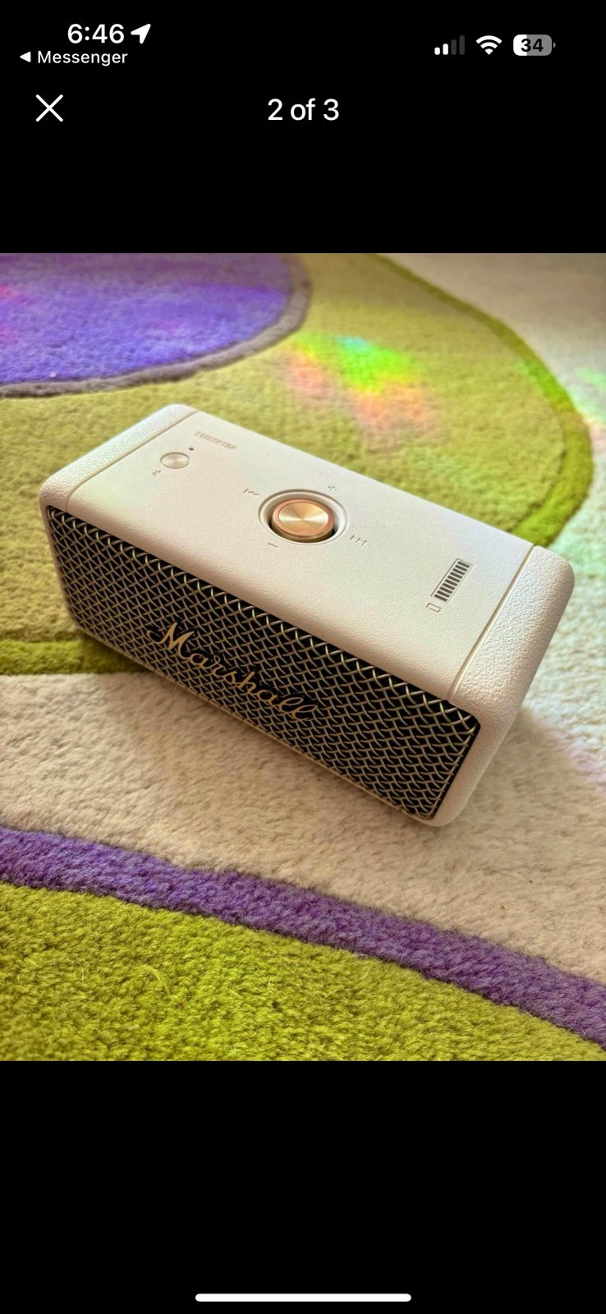 Marshall Emberton Bluetooth Speaker in Cream FREE SHIP