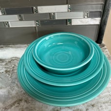 FiestaWare 3 Piece Place Setting Turquoise Dinner, Soup, Cereal Homer Laughlin