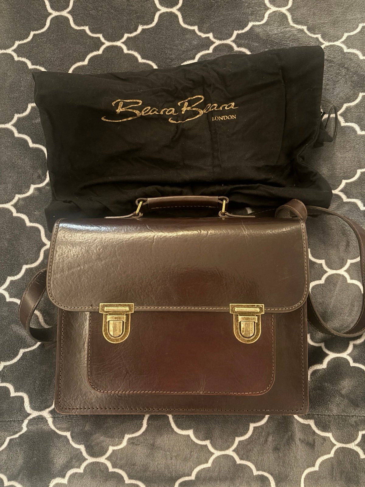 Beara Beara Santa Anna Leather Messenger Bag Satchel