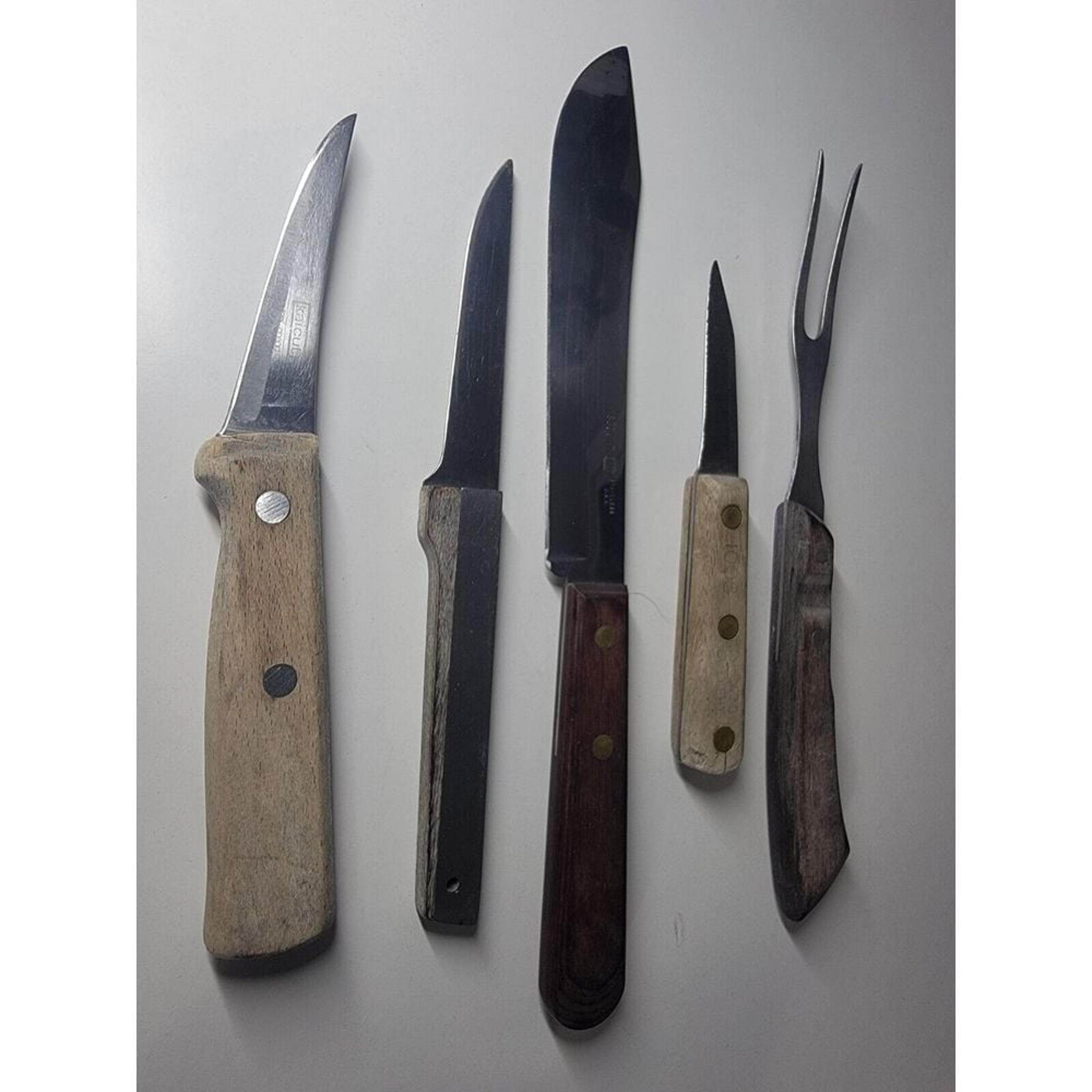 5 SET LOT : Kaicut Boning Knife B07-6F + 3 JAPAN and USA knifes + 1 Meat Fork