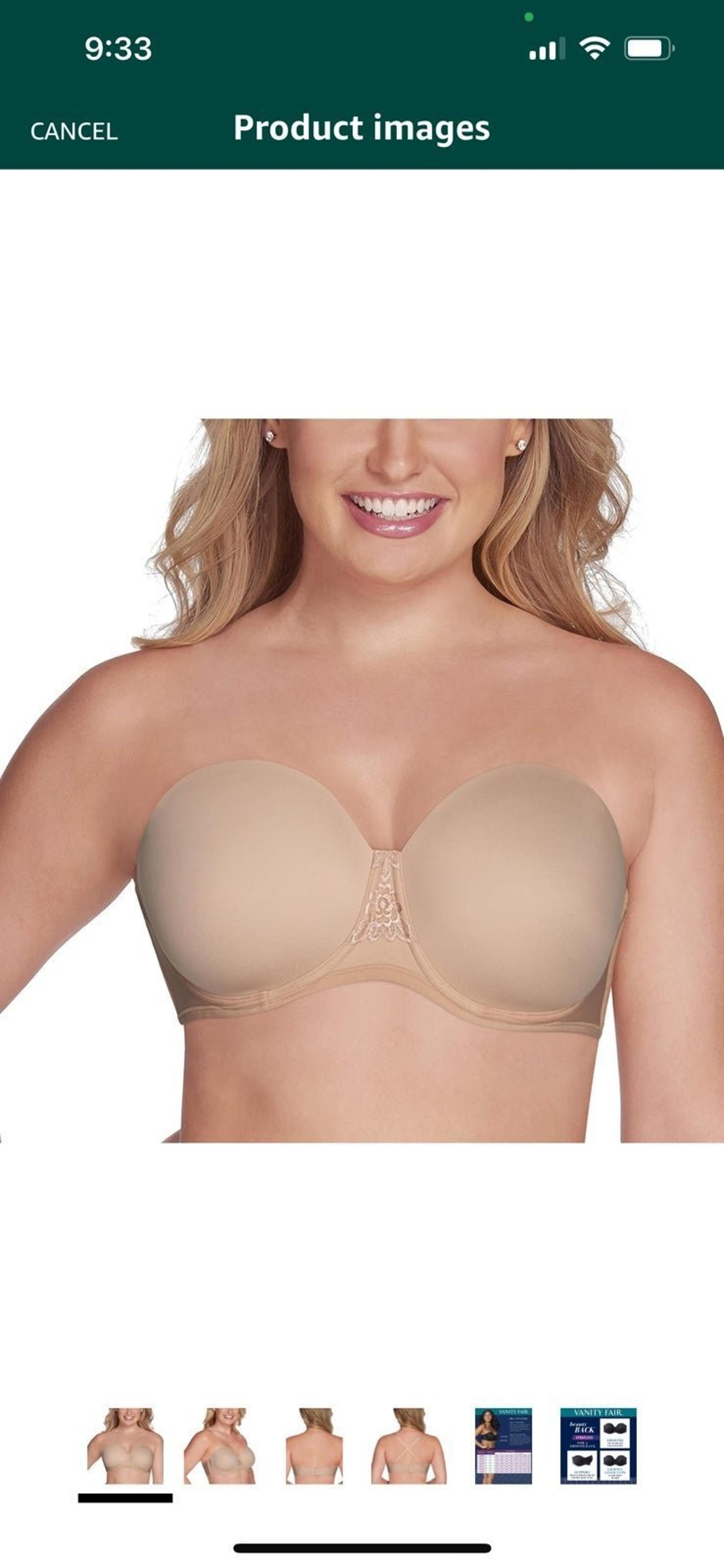 NWT Vanity Fair Women's  Strapless Bra