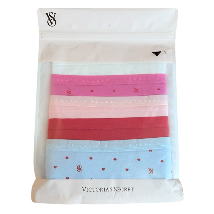 Victoria's Secret Bikini Panties Womens Large 5 Pack VS Panty Bundle Pink Red