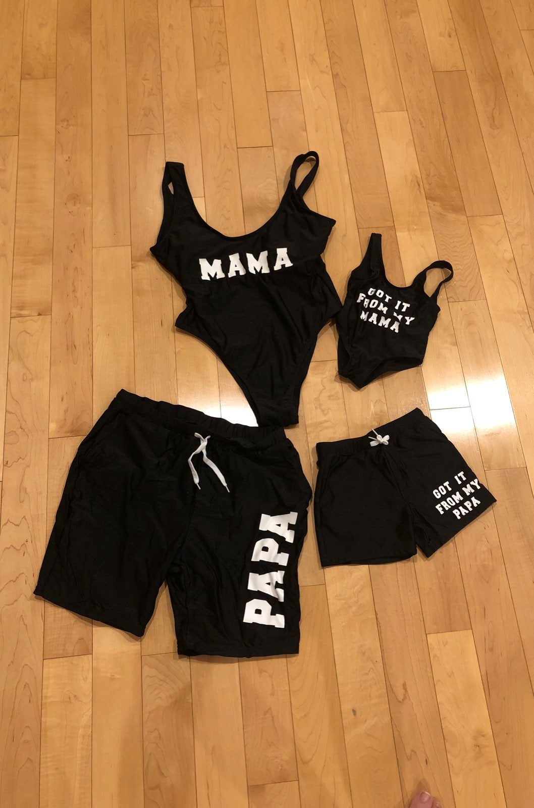 Mama papa family Swim wear matching