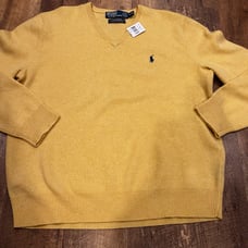 Ralph Lauren Polo yellow gold, lambs wool sweater NWT