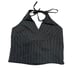 Motel x Olivia Neill Hajra Halter Top in Irregular Stripe Black Size S NWT