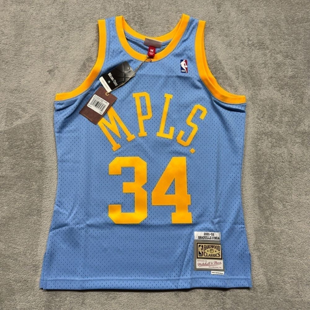 Los Angeles Lakers Shaquille O'Neal MPLS Mitchell Ness Jersey Mens Blue 01-02