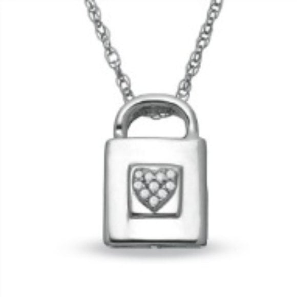 Zales Diamond Padlock Heart Locket Pendant