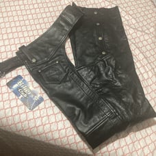 Unisex Black Leather Chaps size Large