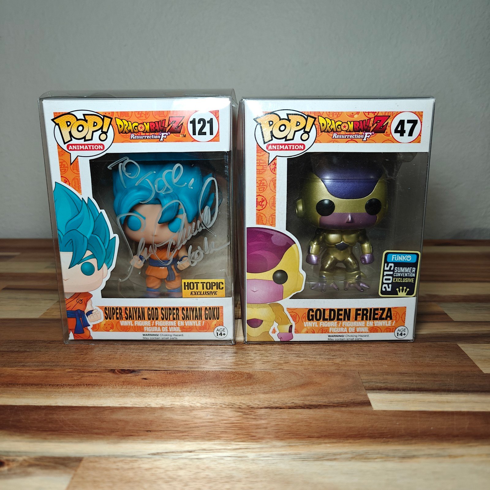 Golden Frieza and Super Saiyan God Funko Pop