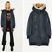 HOT ITEM Blue Waterproof Parka with Urban Graphic Peace Sign