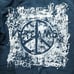 HOT ITEM Blue Waterproof Parka with Urban Graphic Peace Sign