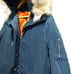 HOT ITEM Blue Waterproof Parka with Urban Graphic Peace Sign