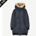 HOT ITEM Blue Waterproof Parka with Urban Graphic Peace Sign