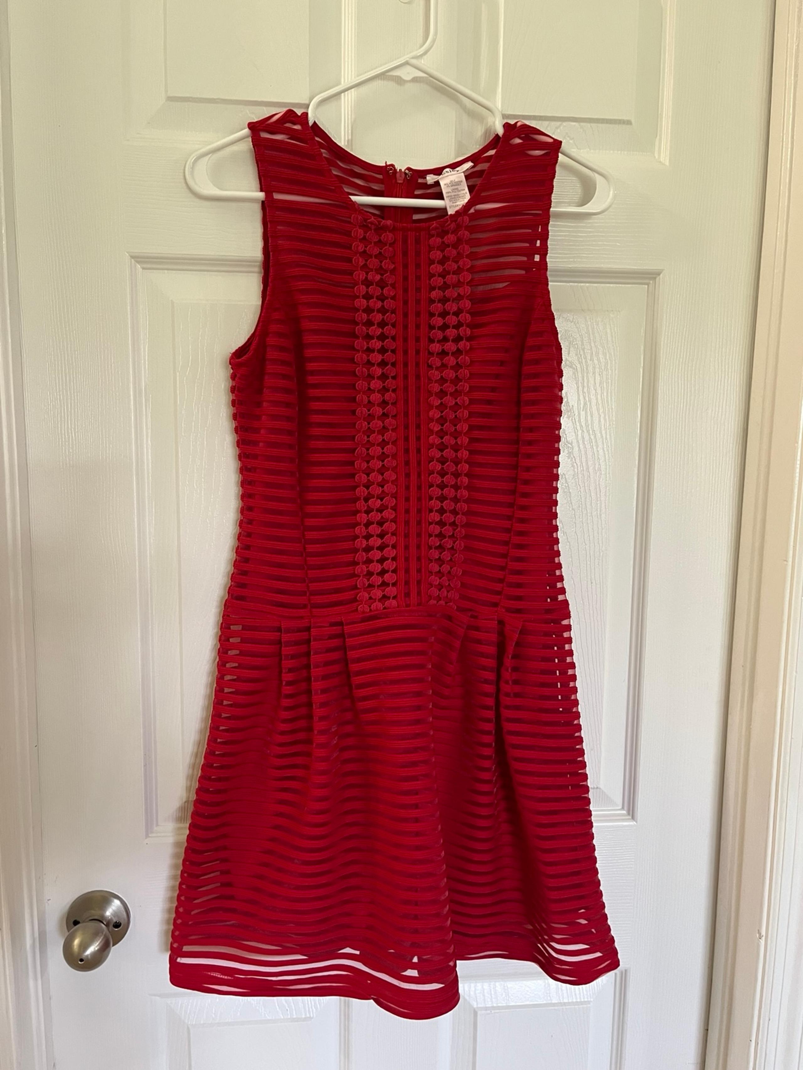 Esley short sleeve red dress