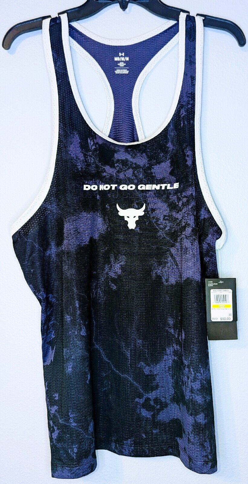 Under Armour Project Rock Print Mesh Tank Top Black/Tempered Steel MEDIUM