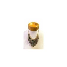 Emerald and gold beaded statement bib necklace chunky necklace