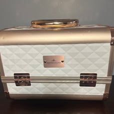 IMPRESSIONS SLAY CASE VANITY CO TRAVEL MAKEUP CASE MERMAID SHIMMER ROSE GOLD